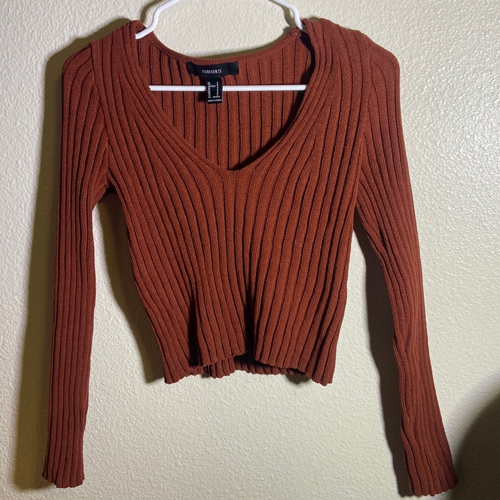 Forever 21, burnt orange knitted long sleeve